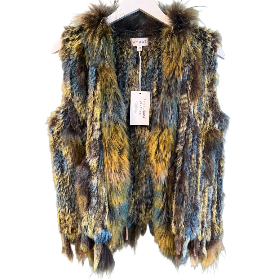 Green and Blue Rabbit Vest, 1990s, 38” Bust
