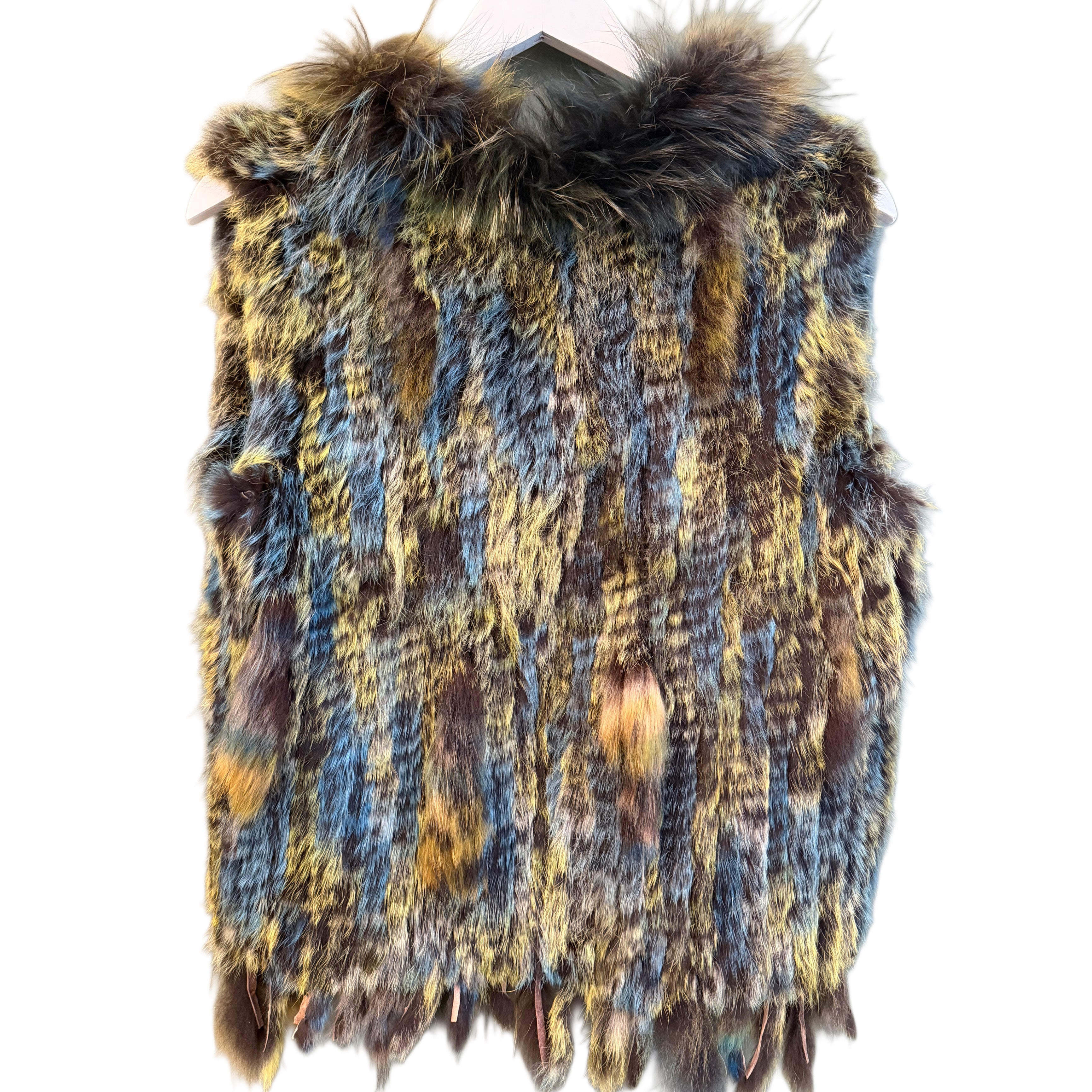 Green and Blue Rabbit Vest, 1990s, 38” Bust