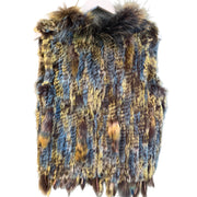 Green and Blue Rabbit Vest, 1990s, 38” Bust