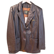 Aignes Brown Leather Blazer, 1970s, 42” Bust, as is