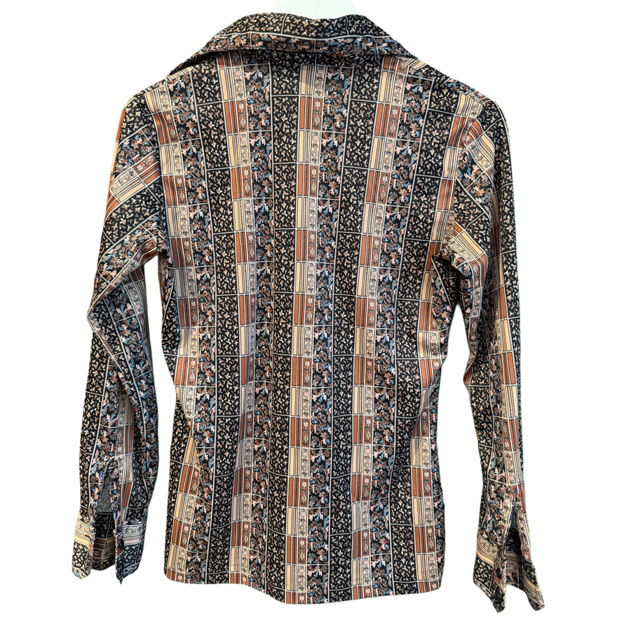 Patterned Button Down, 1970s, 36” Bust