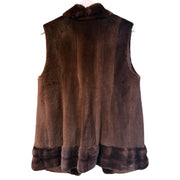 Chocolate Brown Fur Vest, 1980’s, 40” bust