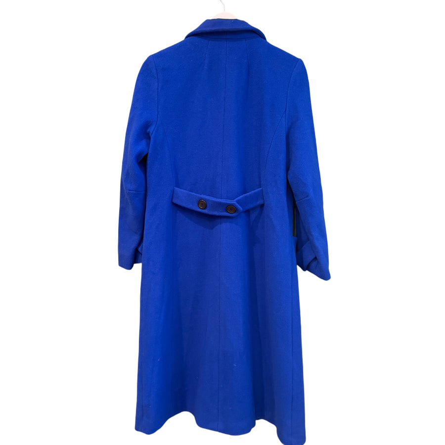 Cobalt Blue Wool Trench Coat, 1980s, 38” Bust