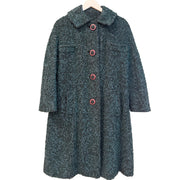 Teal Wool Coat, 1970s, 42” Bust