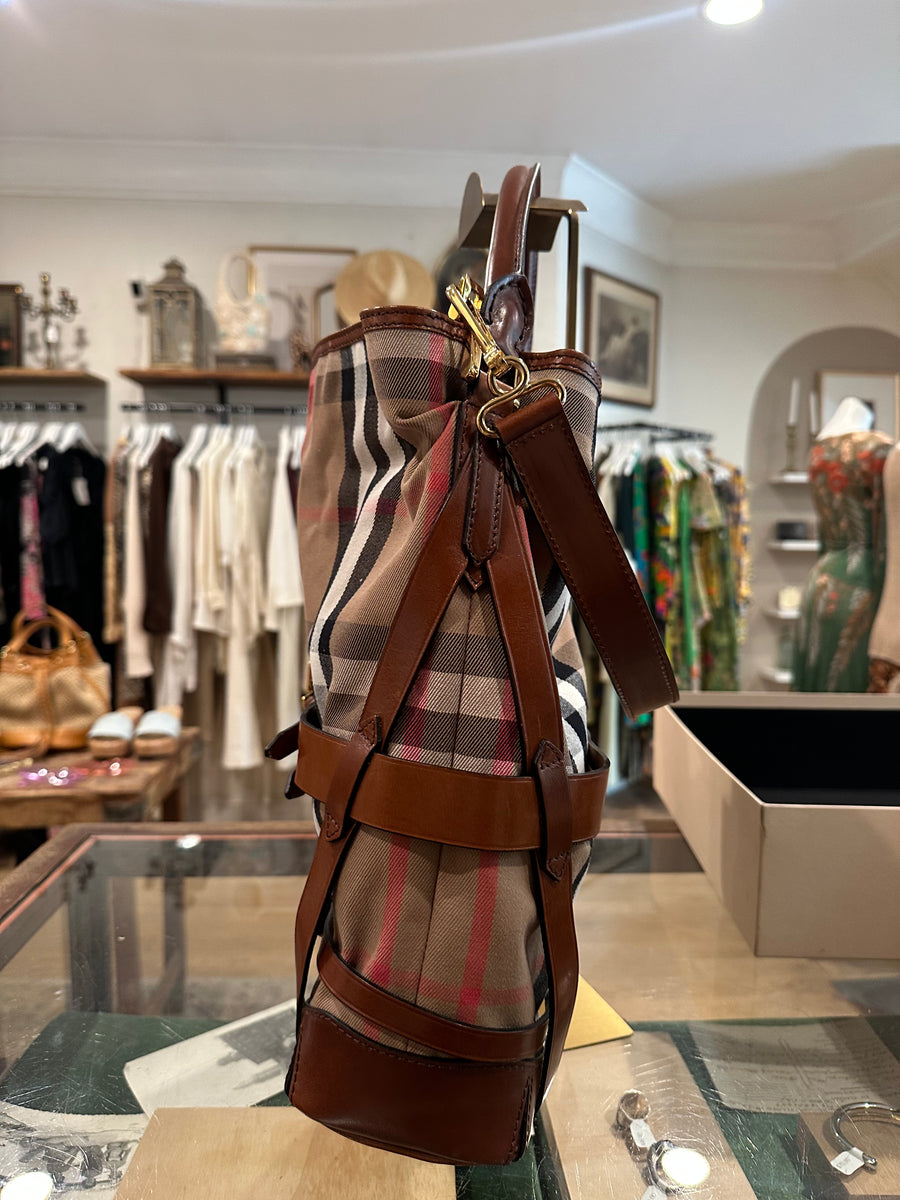 Liz S - Burberry House Check Gosford Bridle Hobo Bag