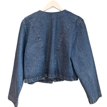 Load image into Gallery viewer, Denim Fringe Jacket, 1980’s, 44” Bust