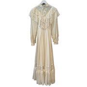 Gunne Sax White Dress, 1970s, 26” Waist, 32” Bust as is