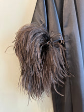 Load image into Gallery viewer, Janet - Black Duster with Marabou Feathers, 1990's, 42" Bust