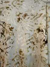 Load image into Gallery viewer, Cream/Green Velvet Burnout Top, 90’s, 38” Bust