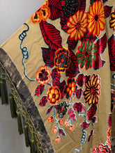 Load image into Gallery viewer, Silk Green Fringe Poncho, 1990’s, 82” Bust