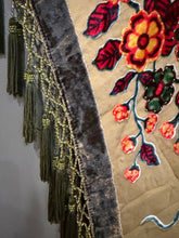Load image into Gallery viewer, Silk Green Fringe Poncho, 1990’s, 82” Bust