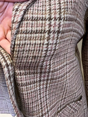 Pink and Brown Tweed Blazer, 1990s, 42” Bust