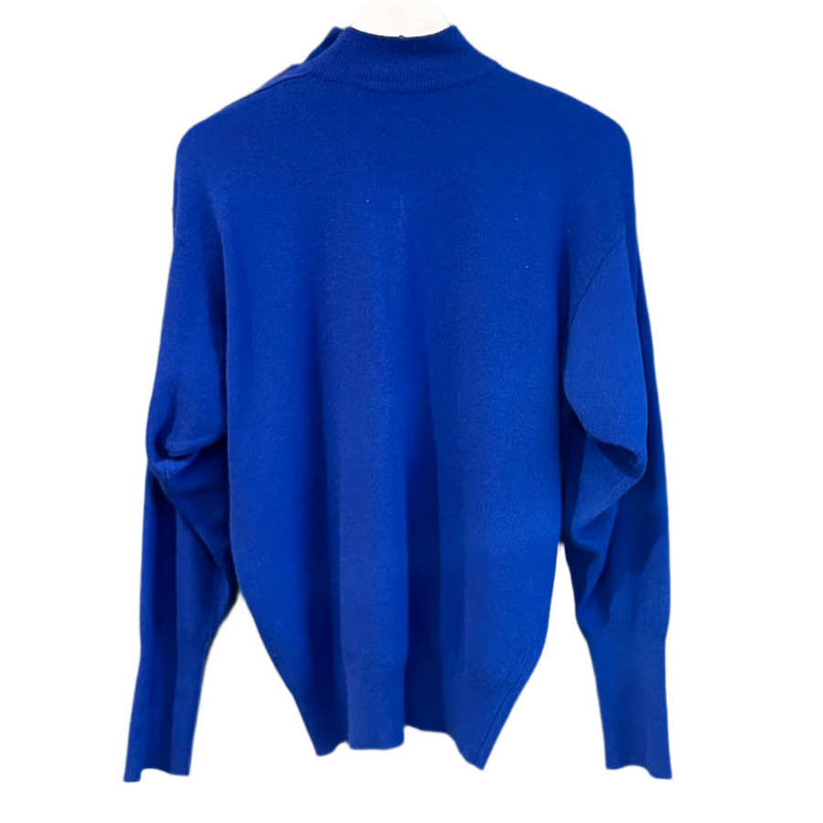 Blue Chanel Sweater, 44" Bust, As Is (Krystal F.)