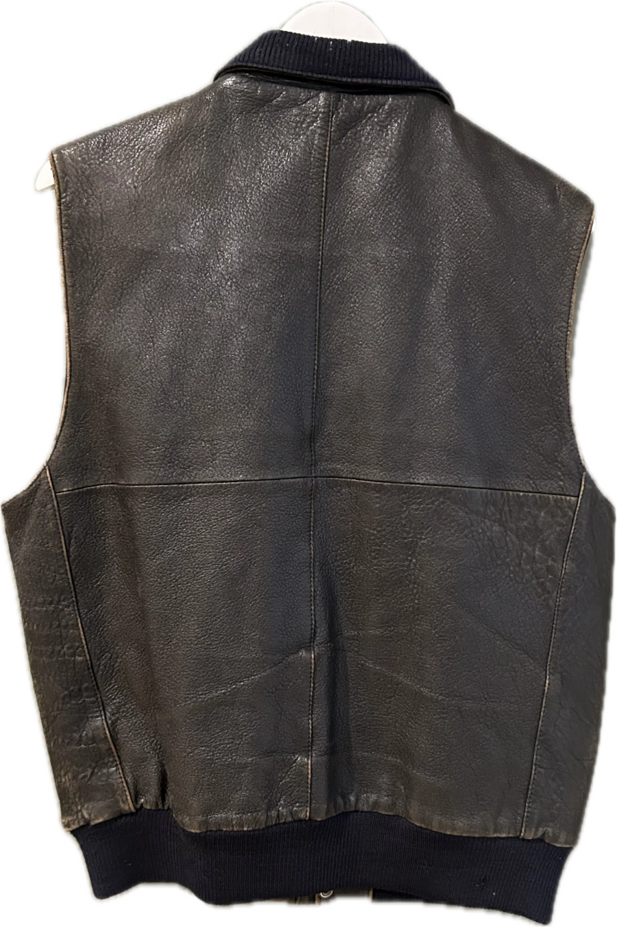 John B - Vintage Old Flight Wear Leather Vest, 44" Chest