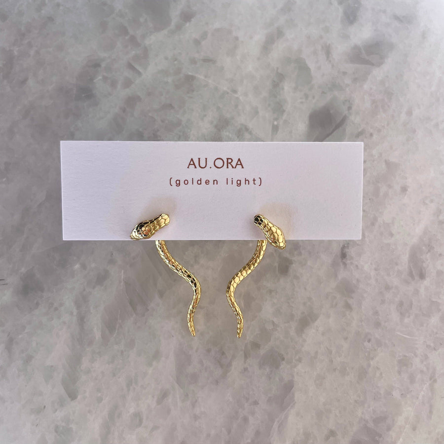 Serpentine Earrings: Silver