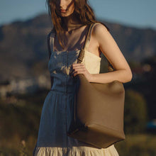 Load image into Gallery viewer, Adeline Black Recycled Vegan Tote Bag