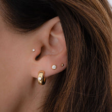 Load image into Gallery viewer, Bezeled Chunky Hoop Earrings: Gold