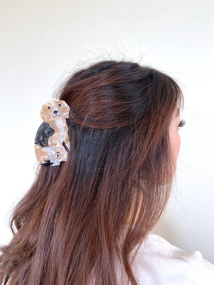 Hand-painted Beagle Dog Breed Claw Hair Clip | Eco-Friendly