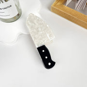 Funy Knife Hair Claw Clip: White