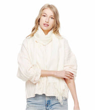 Load image into Gallery viewer, Cozy Woven Cashmere Wrap Shawl Scarf Throw: Black