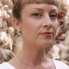 Load image into Gallery viewer, Vintage Flower with Pearl Stud Earrings