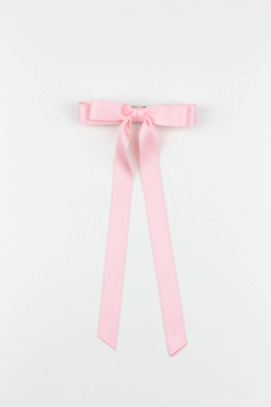 Long Matte Satin Hair Bow Barrette | Micro Alice Bow: Red