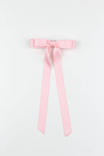 Load image into Gallery viewer, Long Matte Satin Hair Bow Barrette | Micro Alice Bow: Ivory