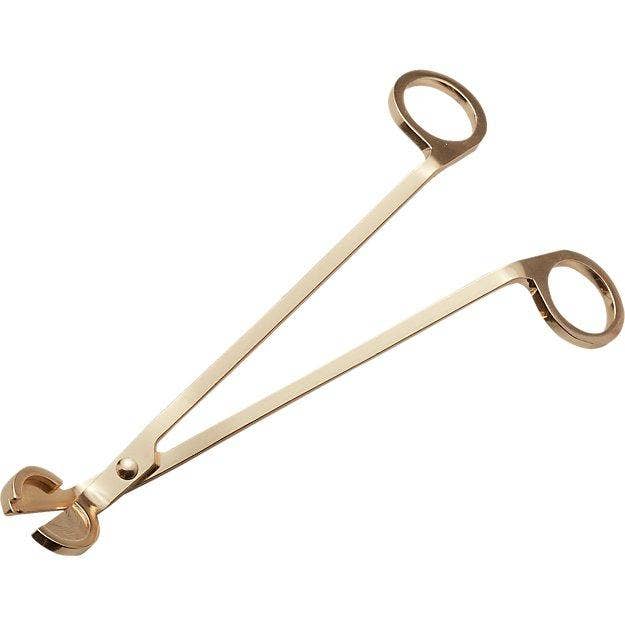 Candle Care Accessory Set: Gold Wick Trimmer and Snuffer