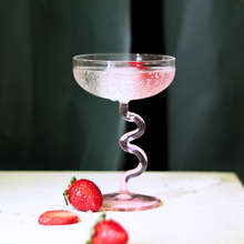 Load image into Gallery viewer, Swirl Cocktail Glasses - Pink- 3.74 x 3.74 x 5.70 Inches