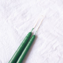 Load image into Gallery viewer, Taper Candles - Pair Christmas Green