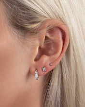 Load image into Gallery viewer, Tiny Baguette Studs: Silver