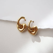 Load image into Gallery viewer, Puffy Heart Hoop Earrings