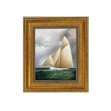 Load image into Gallery viewer, Racing Sloop Oil Painting Print on Canvas in Gold Frame