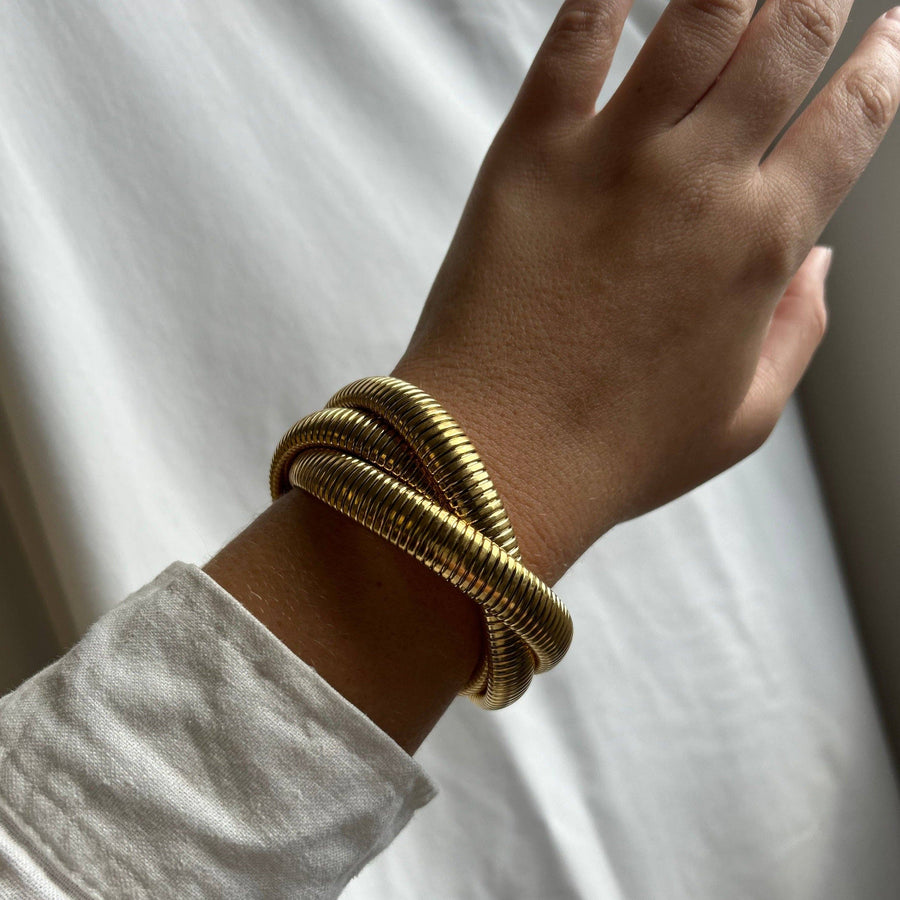 Infinity Multi Layered Bracelet: Gold / 7.5"