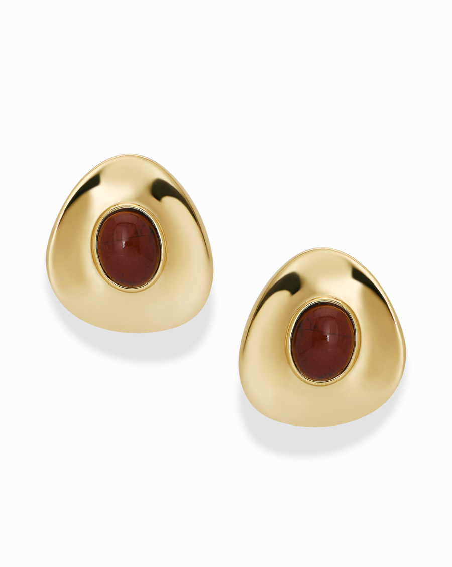 Hunter Statement Studs: Red Jasper