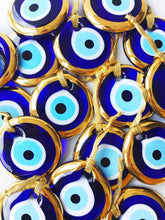 Load image into Gallery viewer, Turkish evil eye bead, gold evil eye bead, 7cm gold evil eye: Gold