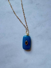 Boheme Gemstone Pendant Necklace: Rose Quartz + Tourmaline CZ