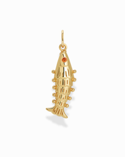 Izzy Fish Charm: Gold plate