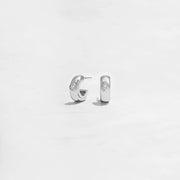 Bezeled Chunky Hoop Earrings: Gold