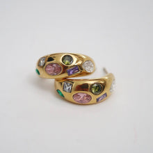 Load image into Gallery viewer, Mosaic Hoops | Multicolor Gem Hoops