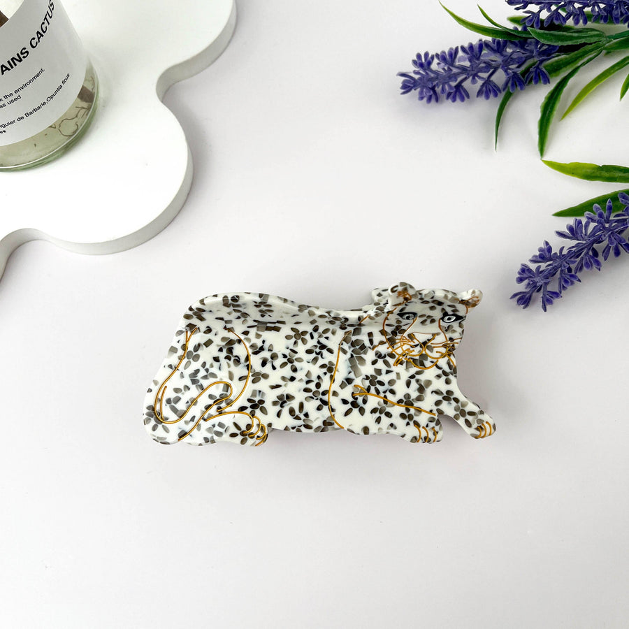 Lazy African Leopard Acetate Hair Claw Clip: A