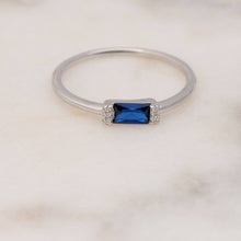 Load image into Gallery viewer, Sapphire Baguette Ring: Gold / Sapphire / 7