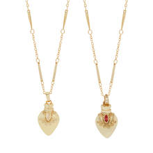 Load image into Gallery viewer, Gold Plated Vintage Potion Elixer Charm Necklace: Clear Crystal