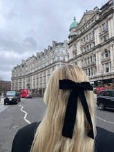 Load image into Gallery viewer, The Perfect Velvet Bow Barrette | Holiday Accessories: Red