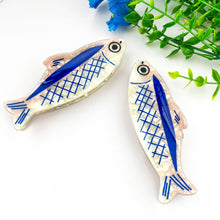Load image into Gallery viewer, 12cm Oversized Sardine Print Acrylic Hair Claw Clip: Blue