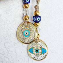 Load image into Gallery viewer, Evil Eye Wall Hanging, Gold Evil Eye Wall Decor, Protection: Style 1