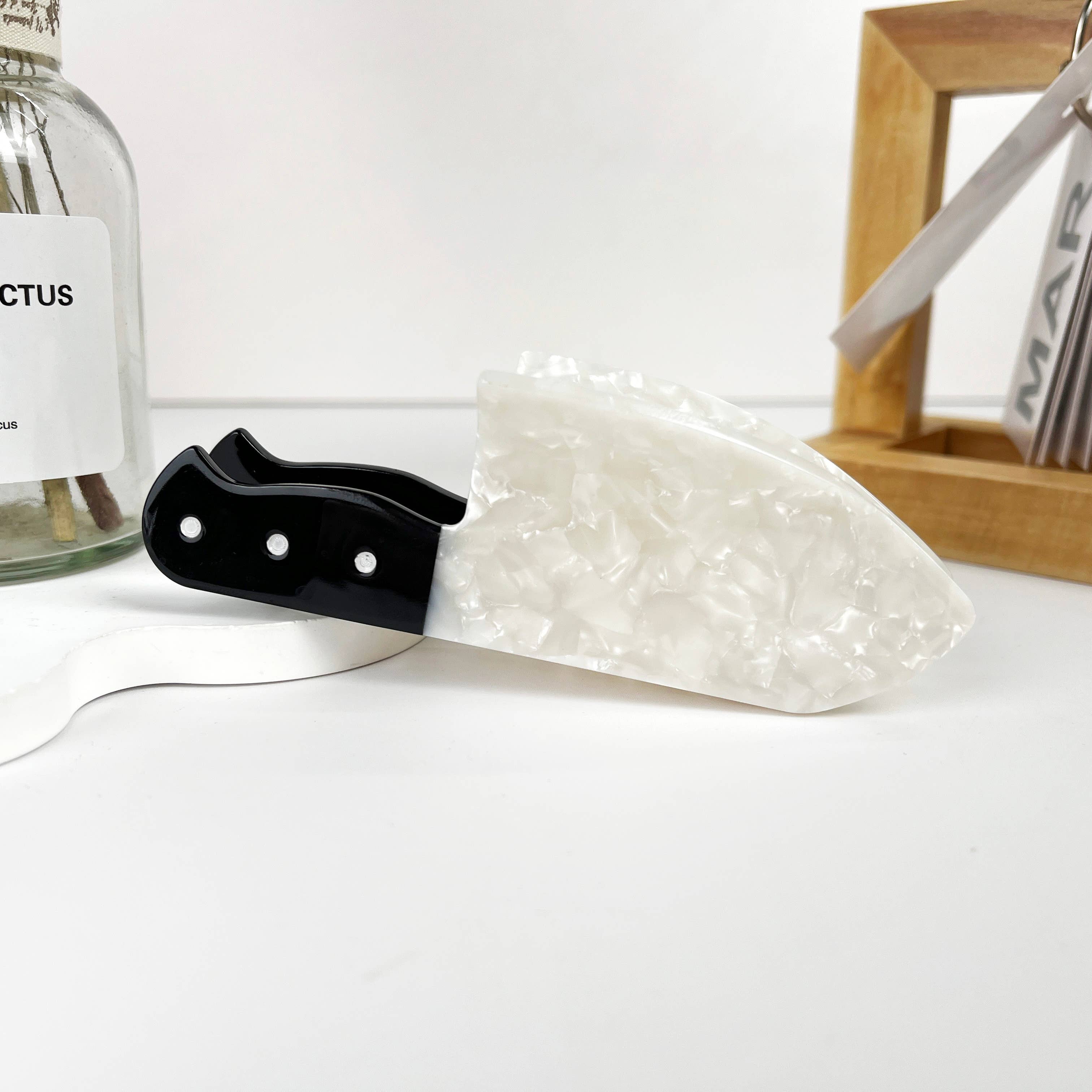 Funy Knife Hair Claw Clip: White