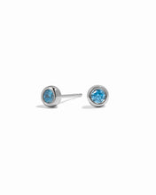 Load image into Gallery viewer, Aquamarine Bezel Dome Studs: Gold