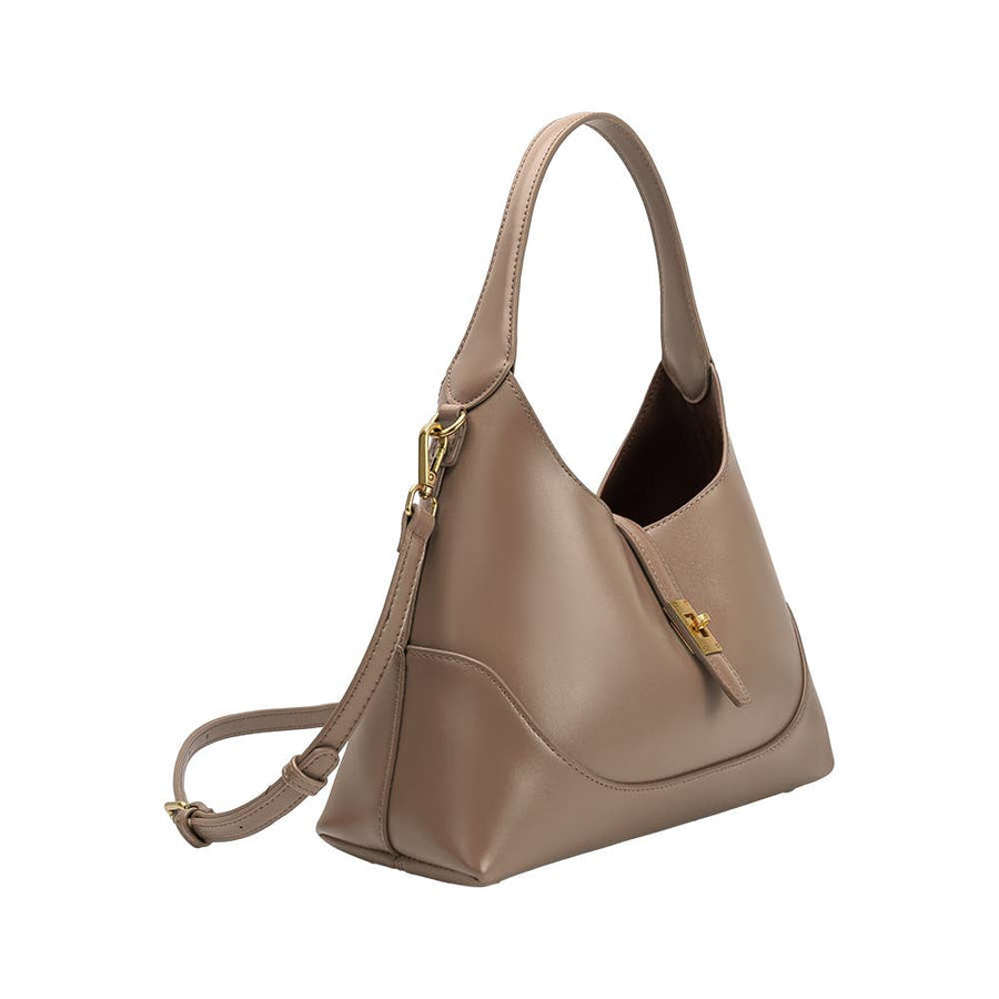 Caroline Taupe Recycled Vegan Shoulder Bag