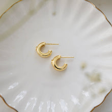Load image into Gallery viewer, Bezeled Chunky Hoop Earrings: Gold
